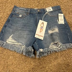 High rise jean shorts